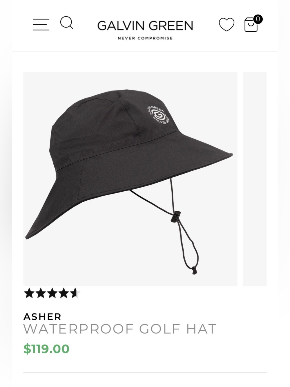 L - Calvin Green Asher waterproof golf hat
